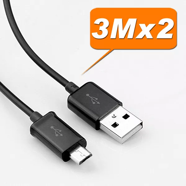 2x 3M USB Micro Charger Data Cable for Nokia HTC LG SAMSUNG GALAXY S7 S6