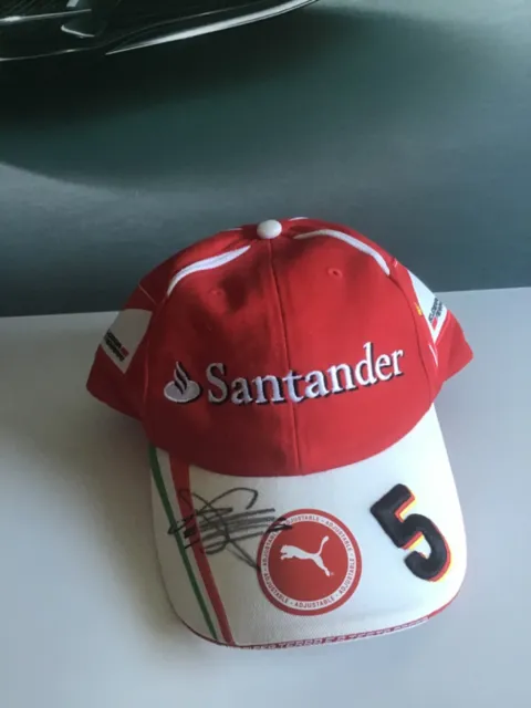 Sebastian Vettel - Ferrari - Signatur auf orig. Mütze -Formel 1 - Siehe Fotos!