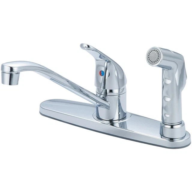 Elite Single Handle Kitchen Faucet with On Deck Spray Polished chrome