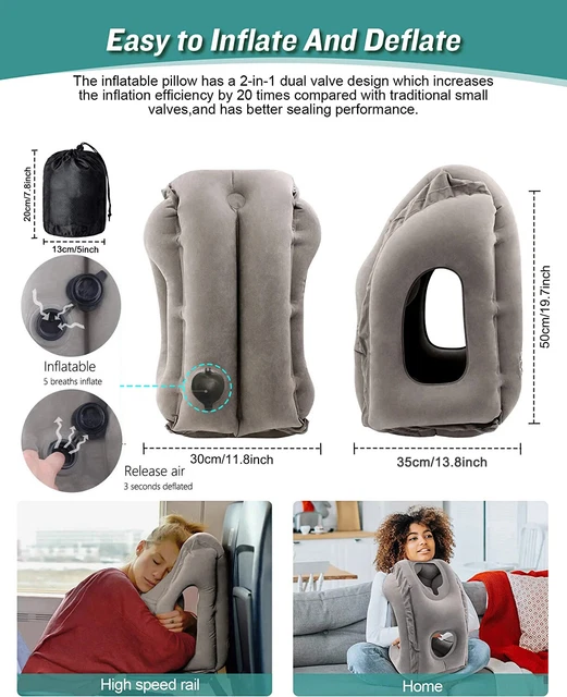 Inflatable Travel Pillow for Airplane Neck Air Pillow for Sleeping Car Office