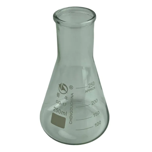 250ML Erlenmeyer Flask Conical Titration Bottle Lab Chemistry Glassware Glass