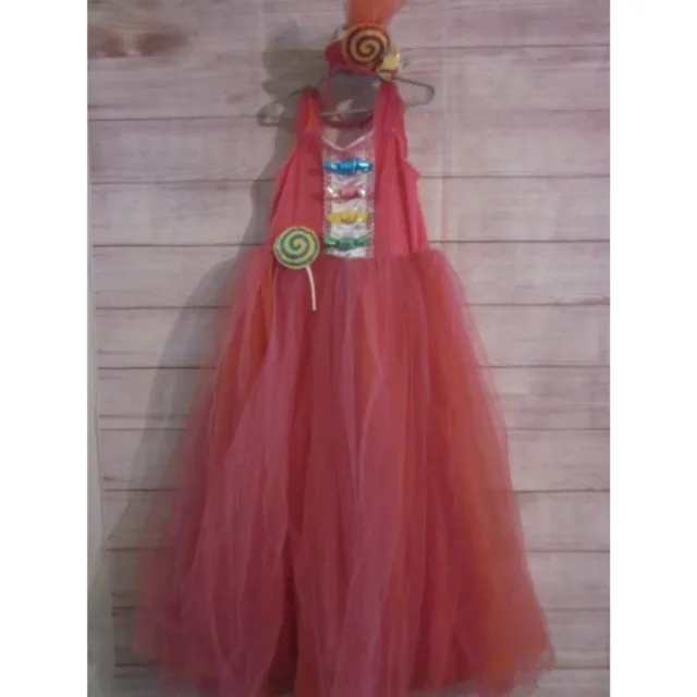 I Want To Be... Candy Costume& Headband Pink Girls Size 7-8  Birthday Playtime