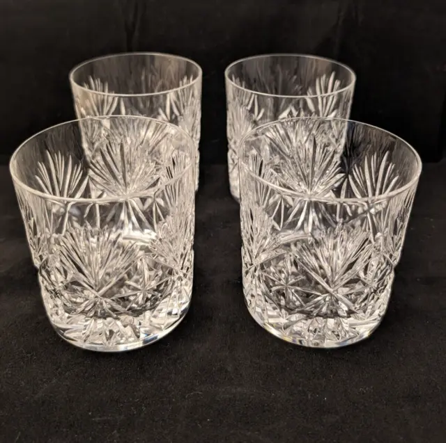 4 x Edinburgh Crystal ED158 Pattern Whiskey Tumbler Glass 3 1/4" 8.2cm Tall