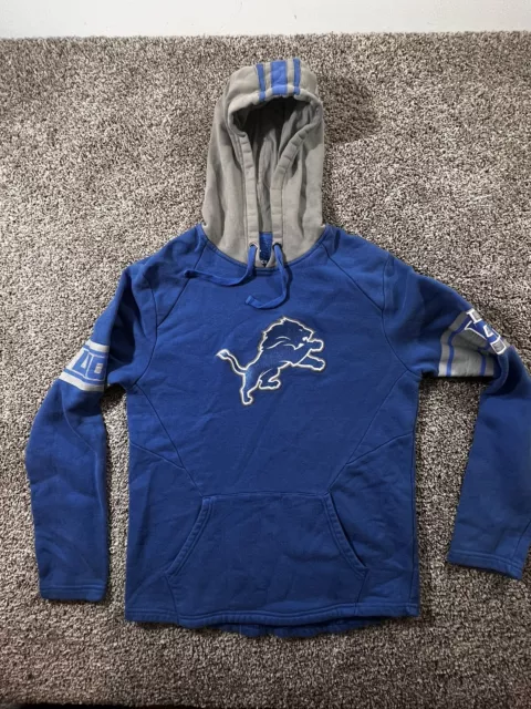 Detroit Lions Sweatshirt Adult Small Blue Hoodie Sweater Pullover Mens