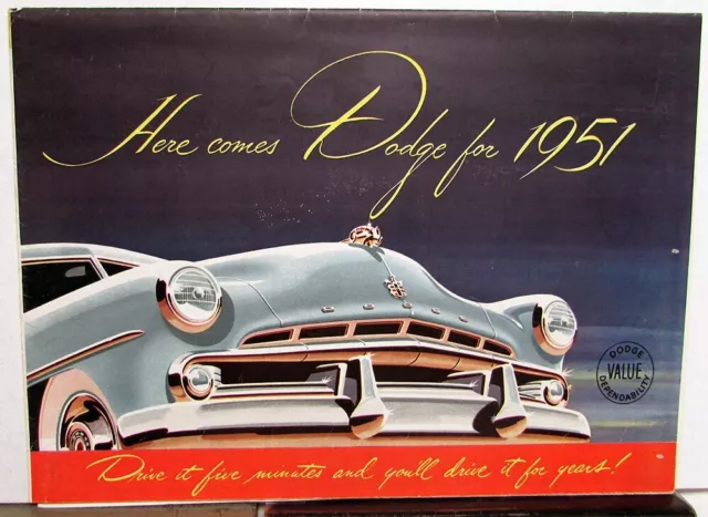 1951 Dodge Dealer Color Sales Brochure Folder Coronet Meadowbrook Wayfarer