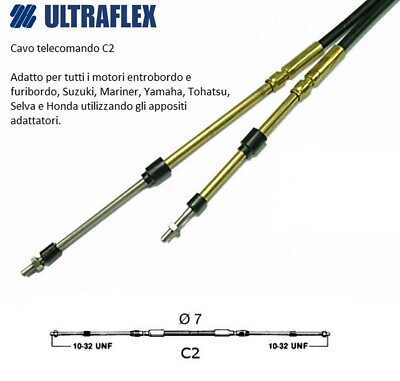 Ultraflex CAVO TELECOMANDO ULTRAFLEX C2 FT 13 MOTORI FUORIBORDO HONDA YAMAHA SUZUKI SELVA 