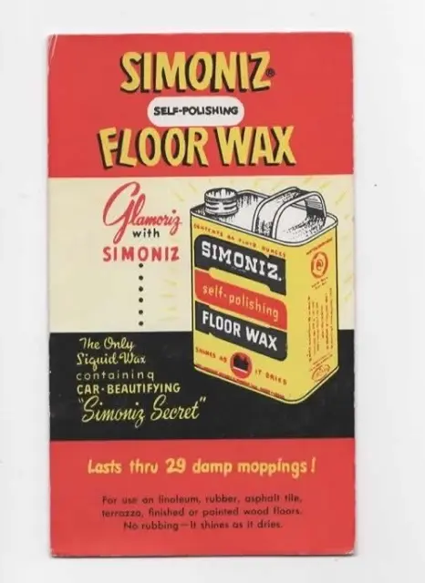 Simoniz Floor Wax  ink blotter  c1930