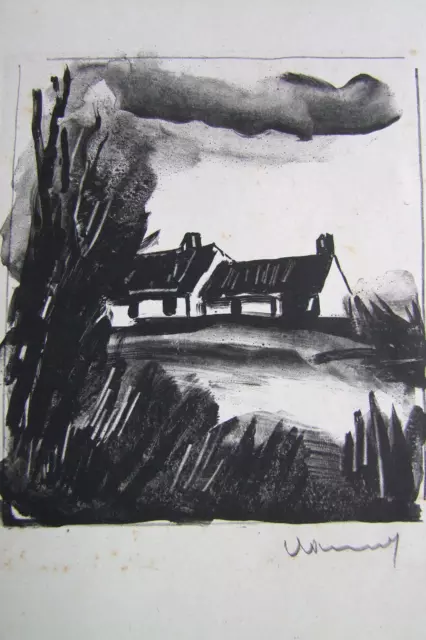 Maurice Vlaminck sign. Original Lithografie um 1925,15,3x17,3cm,Blatt 21,9x27,8c