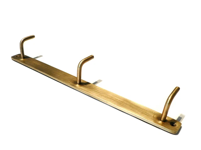 Ib Laursen 3er Hook BAR Wardrobe Hook Industrial Simple Brass