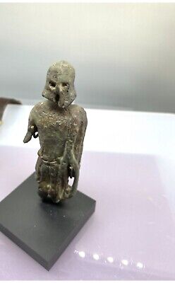 Ancient 500BC GREEK Soldier w HELMET Bronze 3000 yr old 10mm  Museum quality