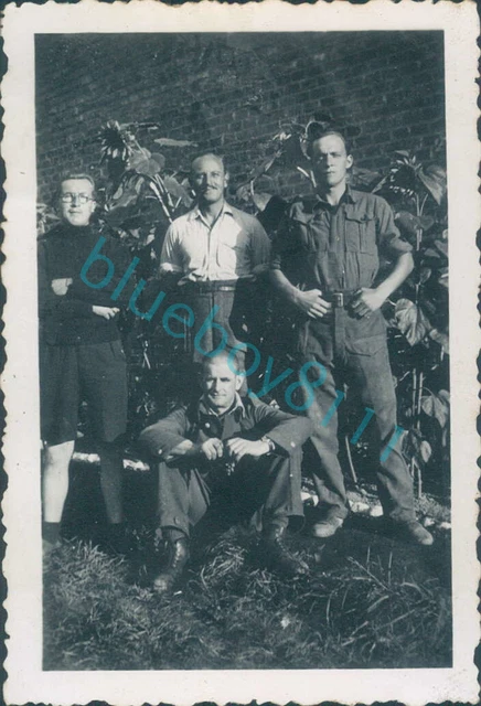 WW2 BRITISH PRISONERS of War POW's Group With sunflowers Stalag 21 ...