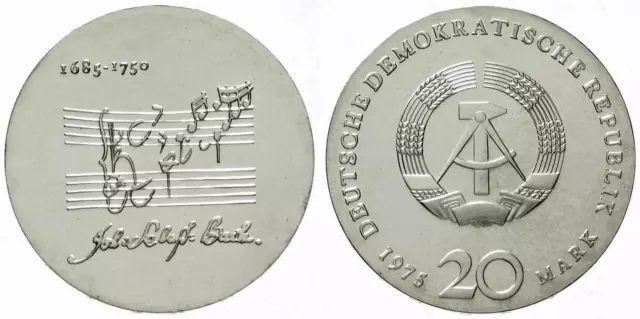 DDR 20 Mark 1975 (A) Johann Sebastian Bach (J 1555) vz/stg SILBER