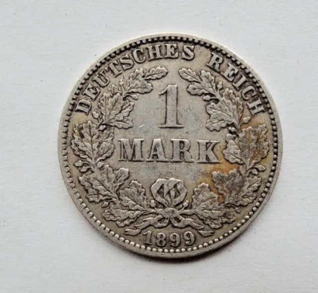1 Mark Silber - Münze DR , Kaiserreich 1899 J ,  seltener Jahrgang