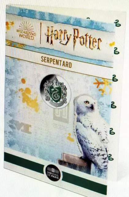 Harry Potter Monnaie 10 € Argent Colorisée Blason Serpentard -  Millésime 2022