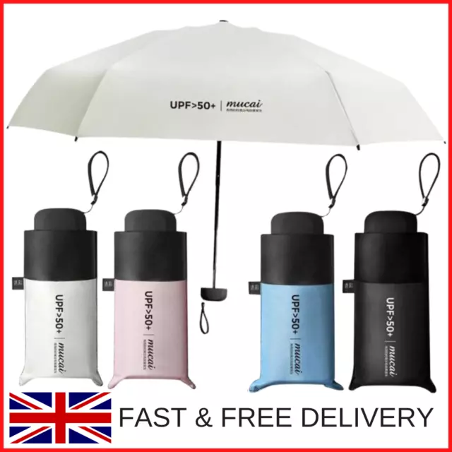 Mini Pocket Compact Umbrella Sun Anti-UV Windproof Folding Super Light 5 Fold