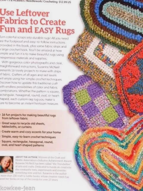 Crochet RAG RUGS Design Originals instruction book by Suzanne McNeill 48pgs