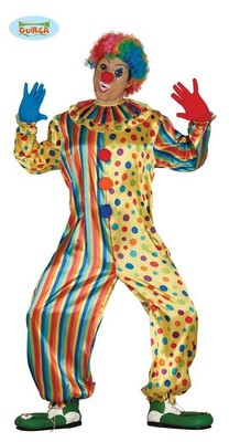 Guirca COSTUME CARNEVALE PAGLIACCIO VESTITO GUIRCA ADULTO UNISEX PAYASO CLOWN 