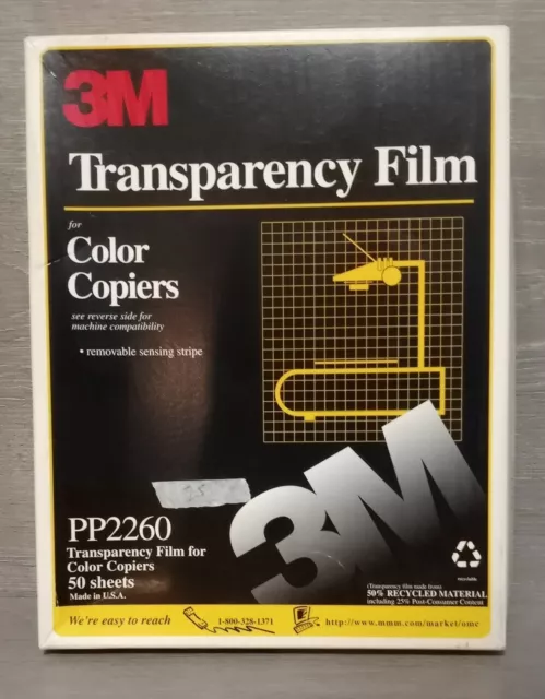 3M Transparency Film Plain Paper Copiers PP2260 25 Sheets