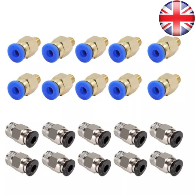 20x PC4-M10 + PC4-M6  Straight Pneumatic Fitting Push Connector for 3D Printer