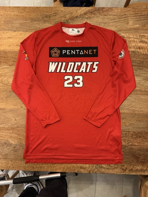 PERTH WILDCATS OFFICIAL NBL Long Sleeved Shirt First Ever Mens XL