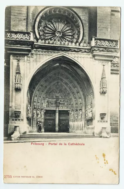 Friburgo de Brisgovia - Portal de la Cathedrale - sin gel. 1906