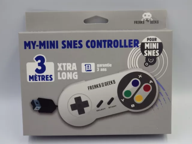 SUPER Nintendo New Freaks & Geeks Wired 1m80 Controller Original SNES Color