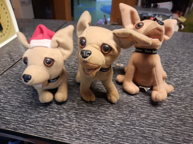 Yo Quiero Taco Bell Plush Dog Chihuahua by Applause Lot of 3