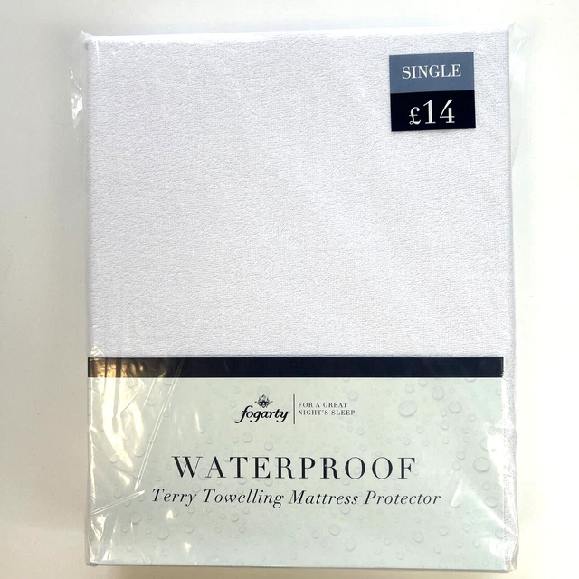 DUNELM FOGARTY SINGLE Bed White Waterproof Cotton Mattress Cover Protector New £7.00 PicClick UK