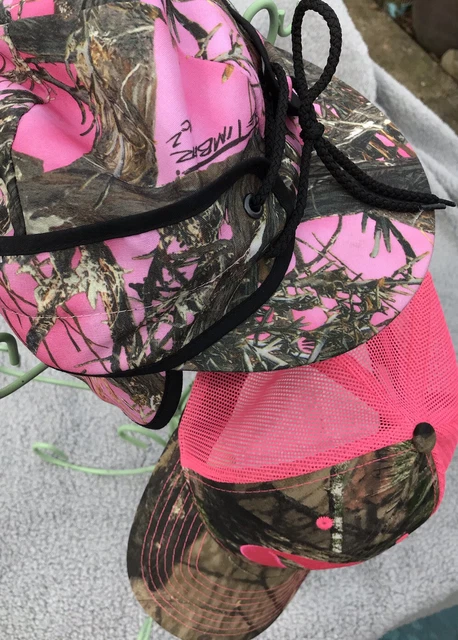 MOSSY OAK Real tree Camo HAT Lot Camouflage Hunting Cap Pink Adjustable SnapBack