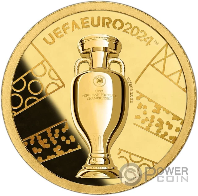 TROPHY Uefa Euro Cup Small Gold Coin 10$ Solomon Islands 2024