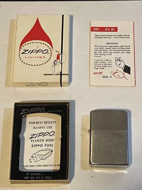 Vintage Blank Brushed Finish No. 200 Zippo Lighter W/ Original Box