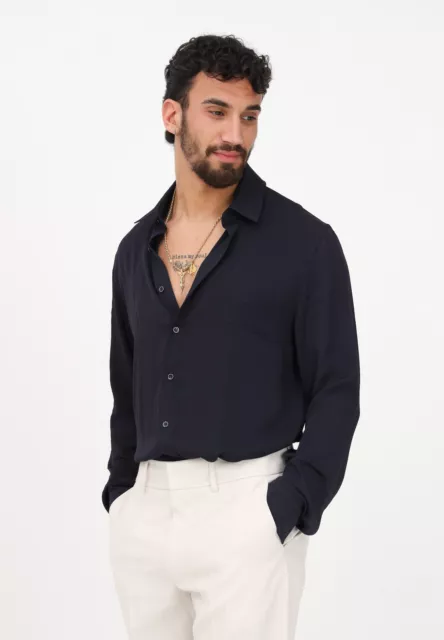 PATRIZIA PEPE Camicie Uomo Blu ELEGANTE Camicia elegante blu da uomo Primavera e