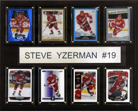 C & I Collectables 1215YZER8C NHL Steve Yzerman Detroit Red Wings 8 Card Plaque