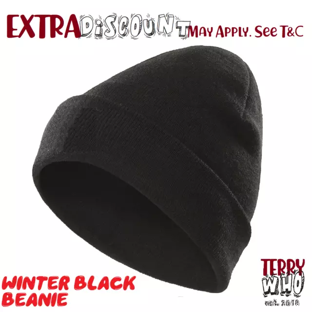 Beanie Knit Ski Cap Men's Women  Hip-Hop Black Color Winter Warm Unisex Hat