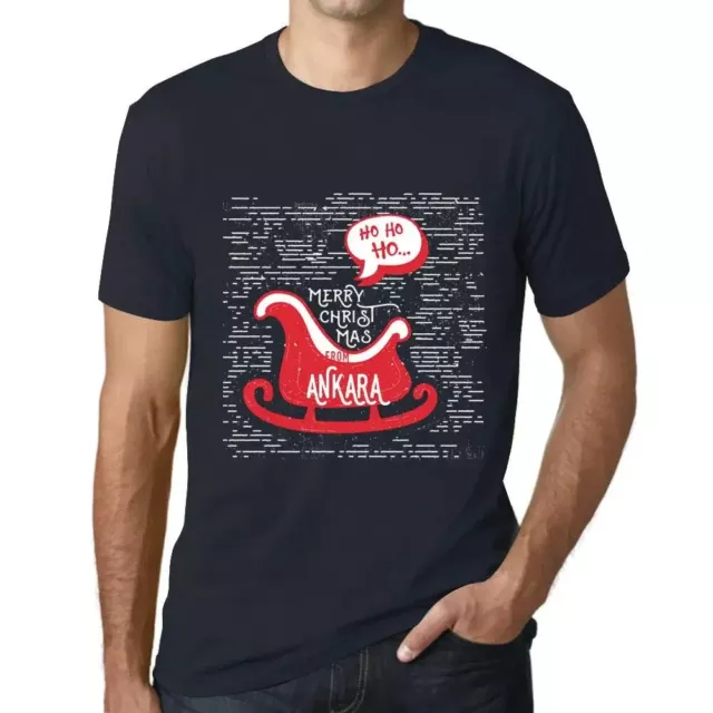 Camiseta Estampada para Hombre Ho Ho Ho Feliz Navidad Desde Ankara – Ho Ho Ho