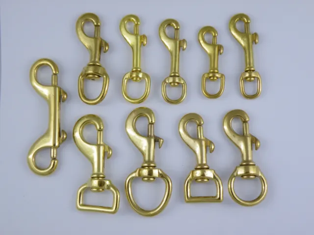 Solid Brass Trigger Hooks Swivel Snap Hook Clip Lead Handbag 3/8" 1/2" 5/8 3/4"