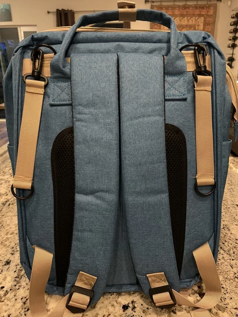 3 in 1 Foldable Mommy Baby Diaper Bag Travel Sleep Bed Portable Crib Backpack US 2