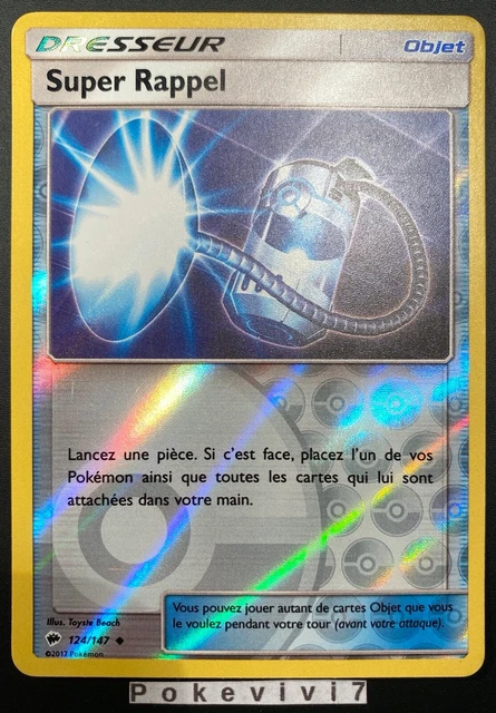 NEW Pokemon SUPER REMINDER 124/147 REVERSE Sun & Moon 3 SL3 French Card