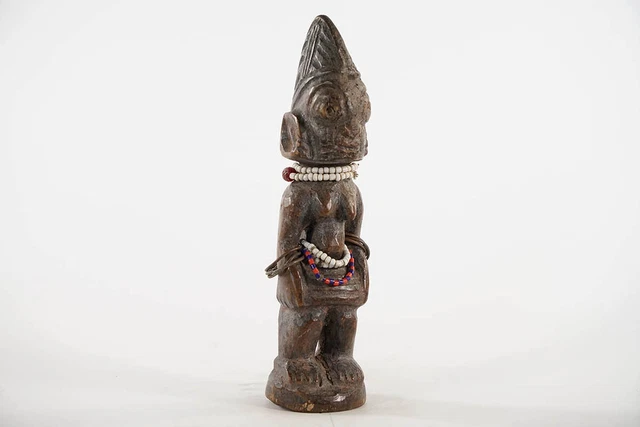 Small Decorated Yoruba Statue 10" - Nigeria - African Art