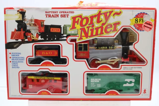 Vintage Forty Niner Battery Operated Train Set Tested & Working! In The Box 📦