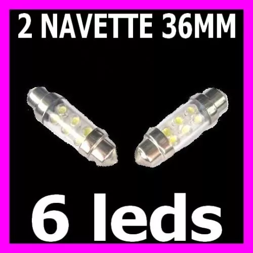 2 Ampoule Led Lampe Xenon Navette A 6 Led 36Mm C5W 12V Pour Camping Car Caravane