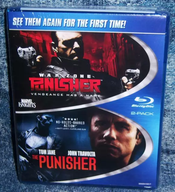 New Marvel The Punisher & Punisher 2 War Zone Double Feature 2 Pack Blu Ray Set