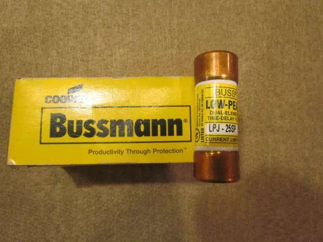  Bussmann LPJ-25SP 25 Amp Fuse Low-Peak Dual Element Time-delay Class J 600 VAC