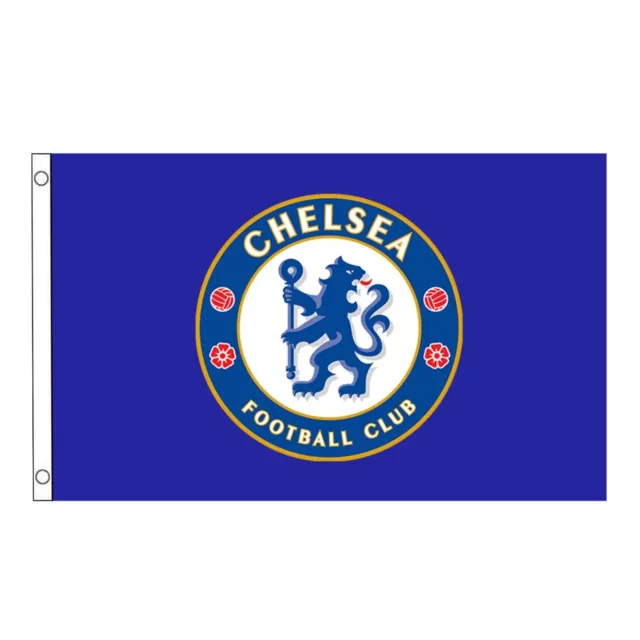 Chelsea Football Club Flag 5ft x 3ft - Official Product Premium Fabric Eyelets 2