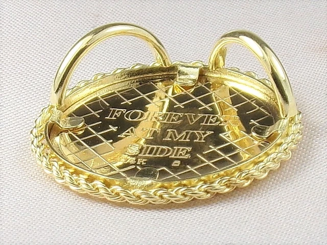 14k Yellow Gold .585 Guardian Angel Fine "Forever At My Side" Medallion Pendant 7
