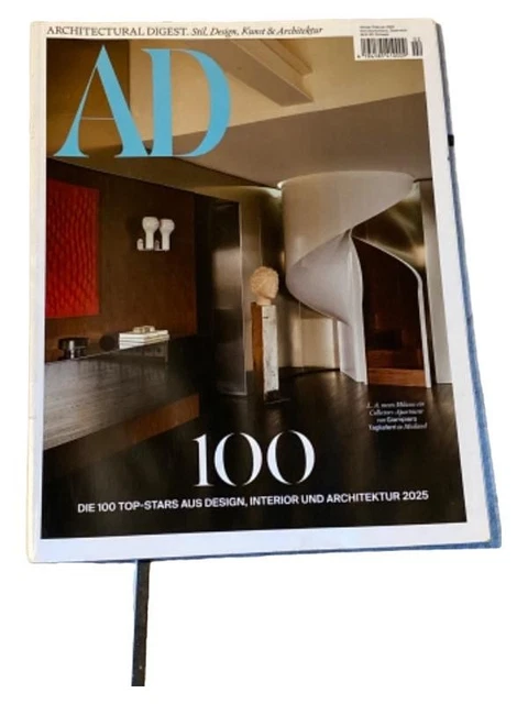 ARCHITECTURAL DIGEST FEB 2025 Zeitschrift 100 Top-Stars Design Interior ...