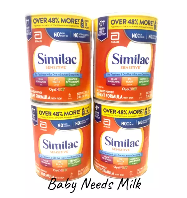 (CASE OF 4) Similac Sensitive Infant Formula-29.8 oz Powder