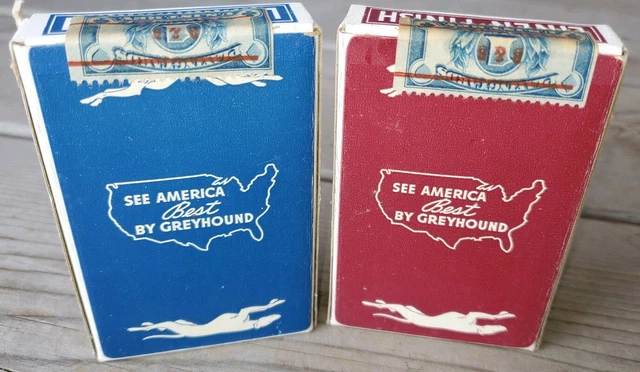 Vtg NOS Greyhound Bus Lines Souvenir Playing Cards Original 1950s-1970s bridge