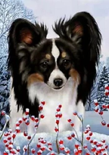 Winter Garden Flag - Dark Tri Papillon 153201