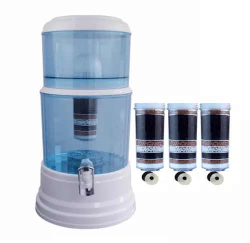 Aimex Water 20L System with 3 Carbon Filter Cartridges Purifier and Maifan Stone